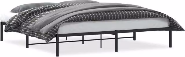 Letto matrimoniale per adulti con struttura in metallo nero opaco e doghe fisse L/P/H: 200 x 200 cm – 1