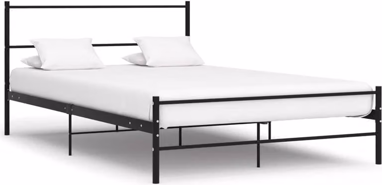 The Living Store Struttura letto in metallo nero 140×200 cm