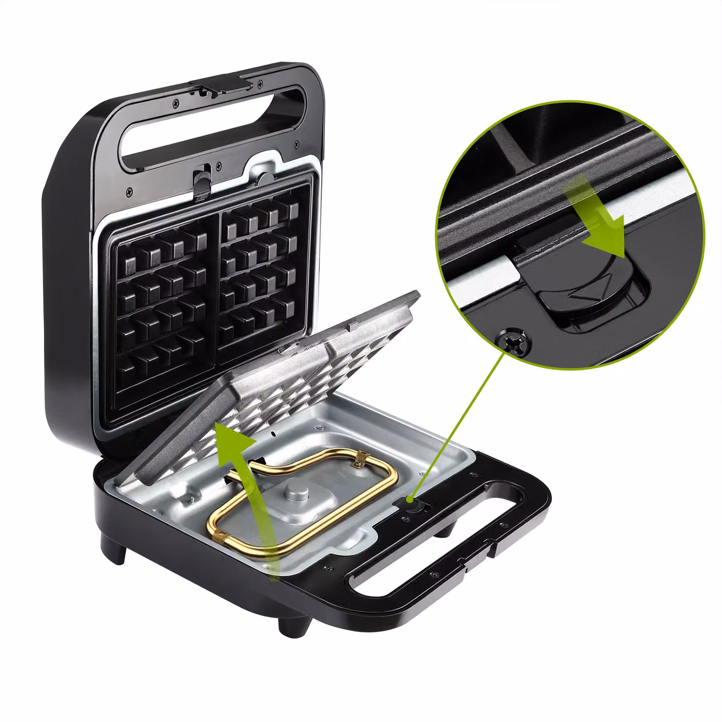 Grill a contatto 3 in 1 Monzana da 1000 W, nero e argento con protezione da surriscaldamento – 4