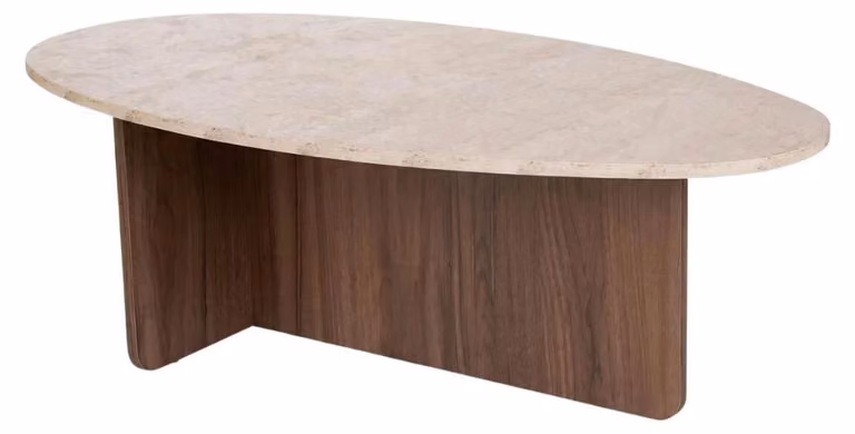 Calicosy - Tavolino con piano ovale L125 cm - ANNA