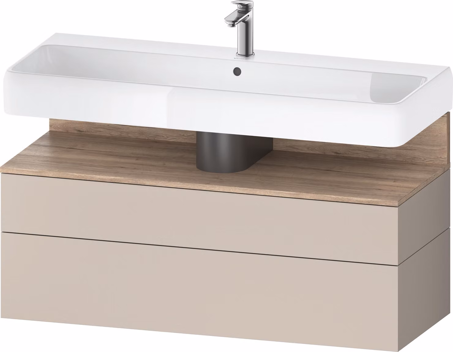 Duravit Collection One Meuble sous-lavabo, 1 tiroir et 1 tiroir, 1190x470x590mm, niche chêne mamelonné, QA4396055910010, QA4396055910010