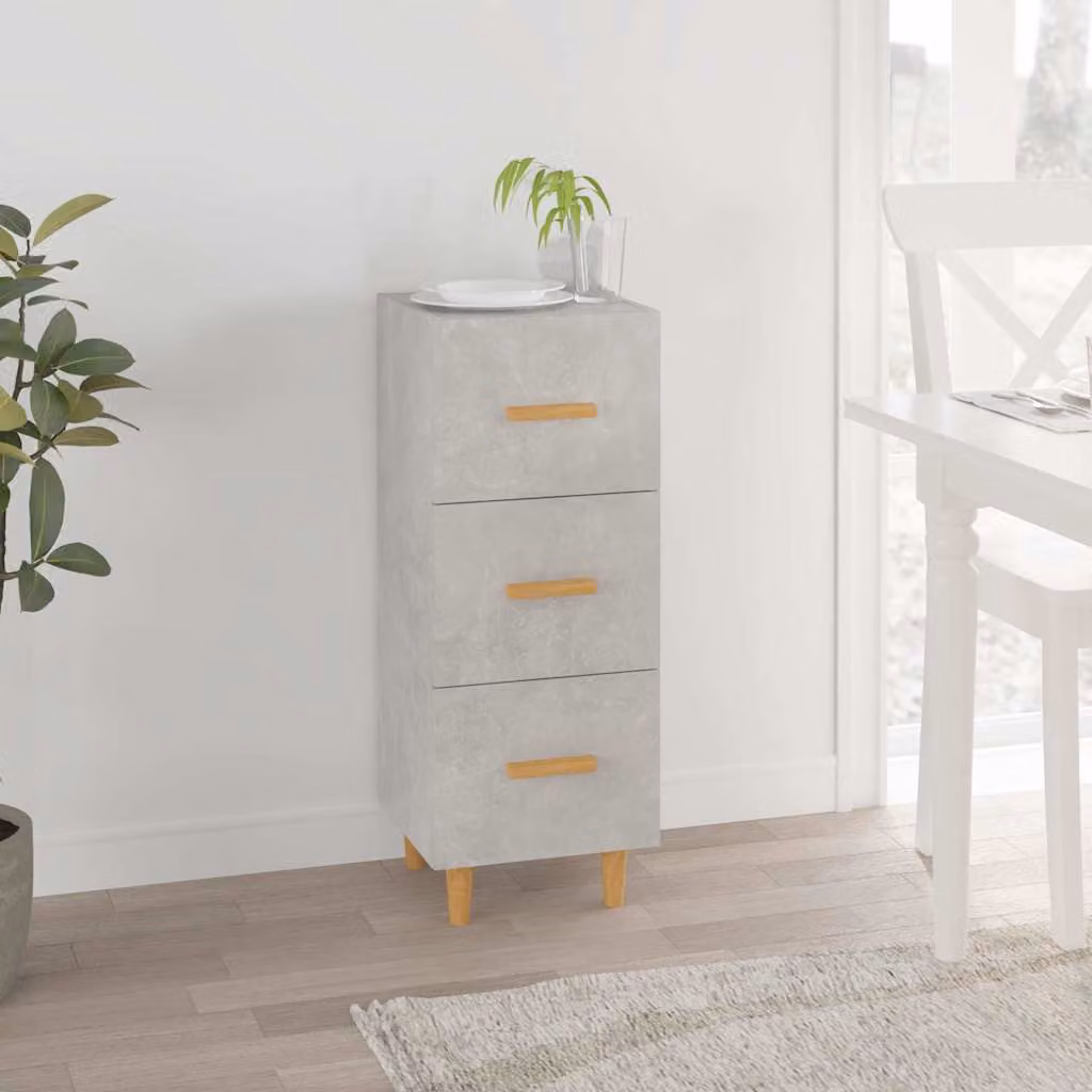 Credenza moderna vidaXL in legno e MDF grigio, L/P/H: 34,5 x 34 x 90 cm