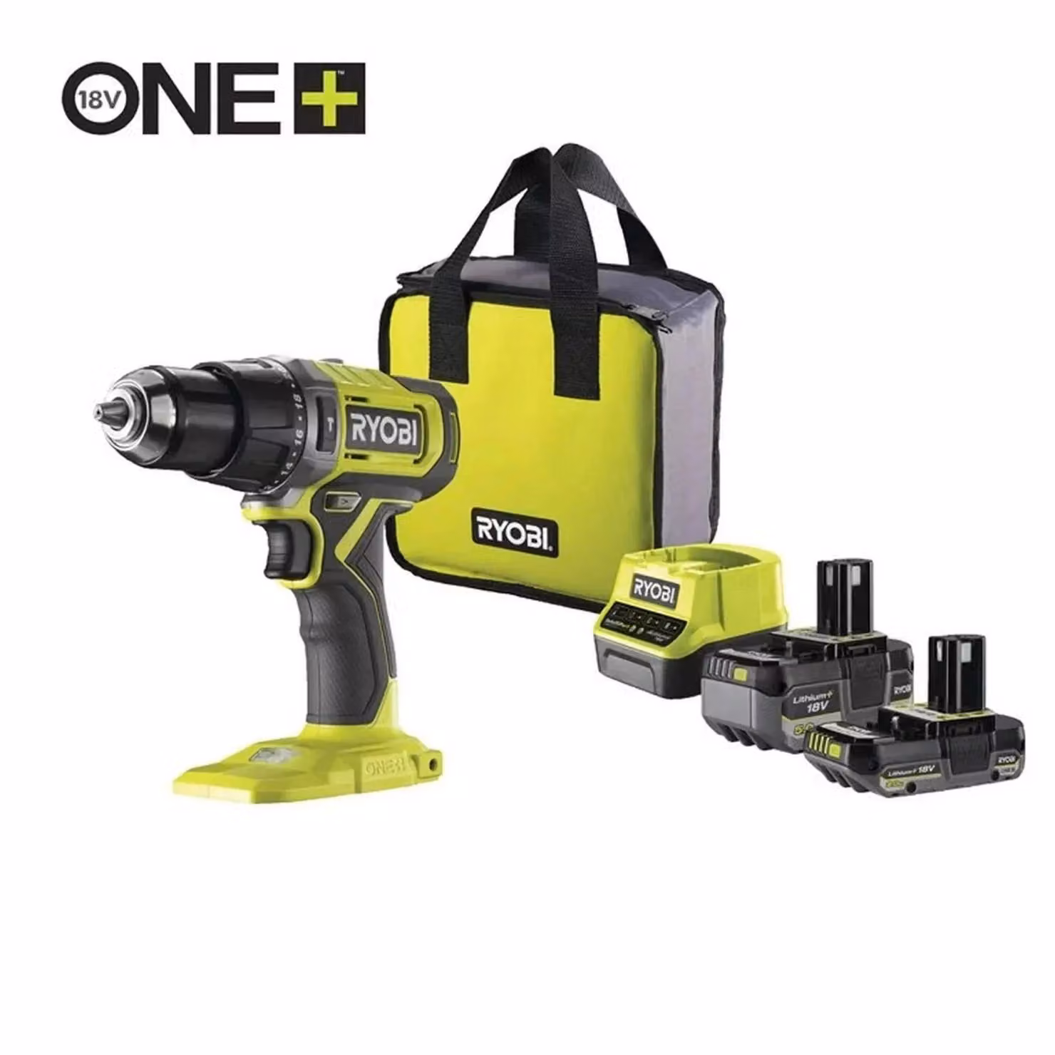 Ryobi RPD18C1-1C20G ONE+ HP: Trapano avvitatore a percussione, 18V, 60Nm, 2Ah, set, motore brushless, con LED
