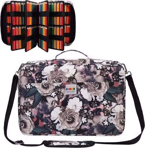 Organizzatore per artisti impermeabile con capacità per 480 matite, custodia multicolore in poliestere per penne e strumenti da disegno
