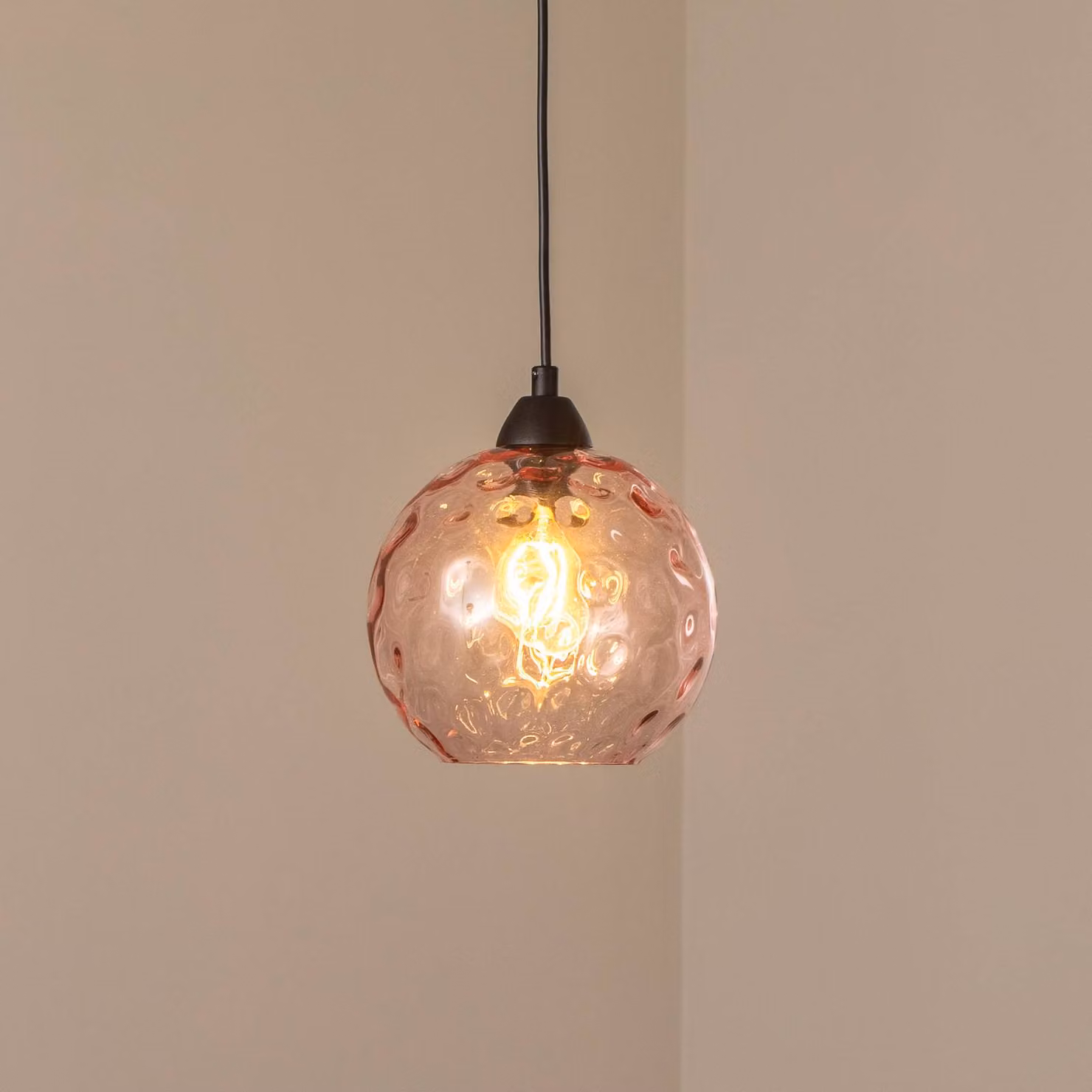 Lampada a sospensione in vetro Benek Opviq, dimmerabile, Violetto / Fucsia / Rosa, Soggiorno / Sala da pranzo, Vetro, Giovanile, Lampada a sospensione