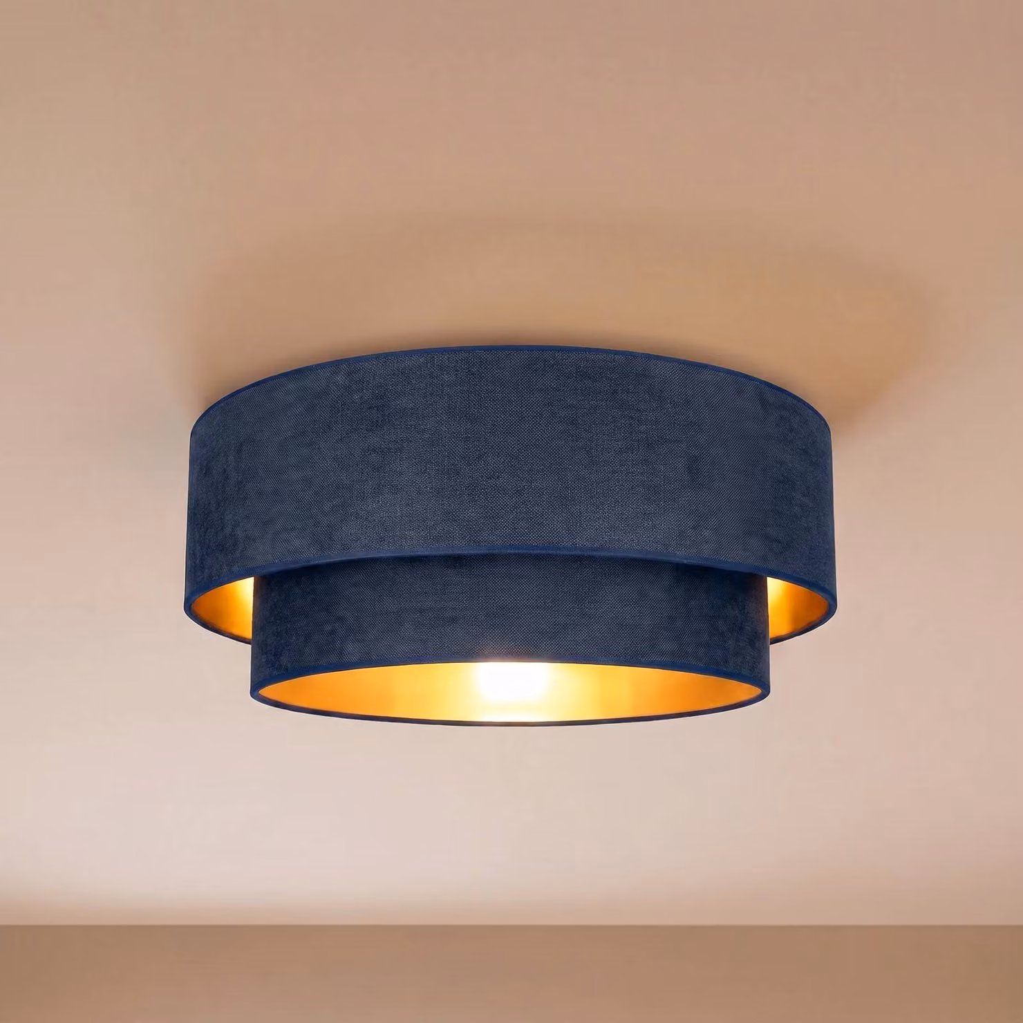 Plafoniera soffitto Boho Duolla, Blu, Corridoio, Tessuto / Stoffa / Seta, Giovanile, Plafoniera
