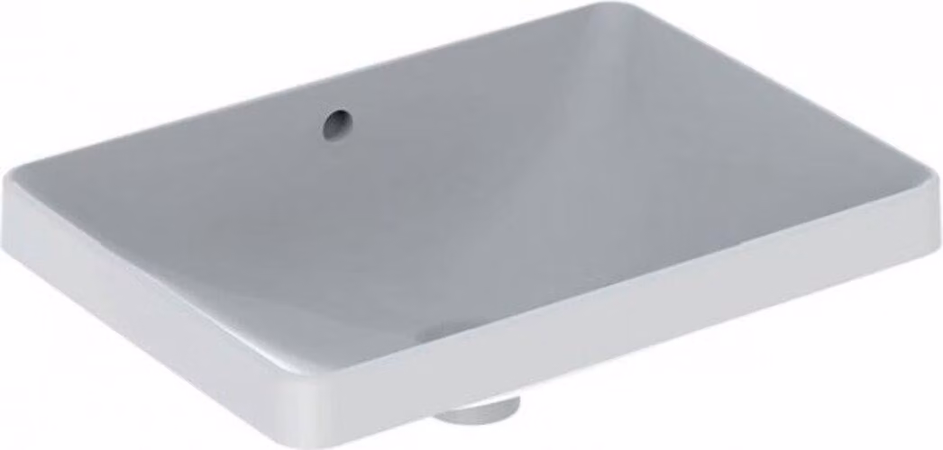 Geberit VariForm lavabo à encastrer rectangulaire, 550x400mm, sans trou de robinet, avec trop-plein, 500.737.01.2, 500.737.01.2