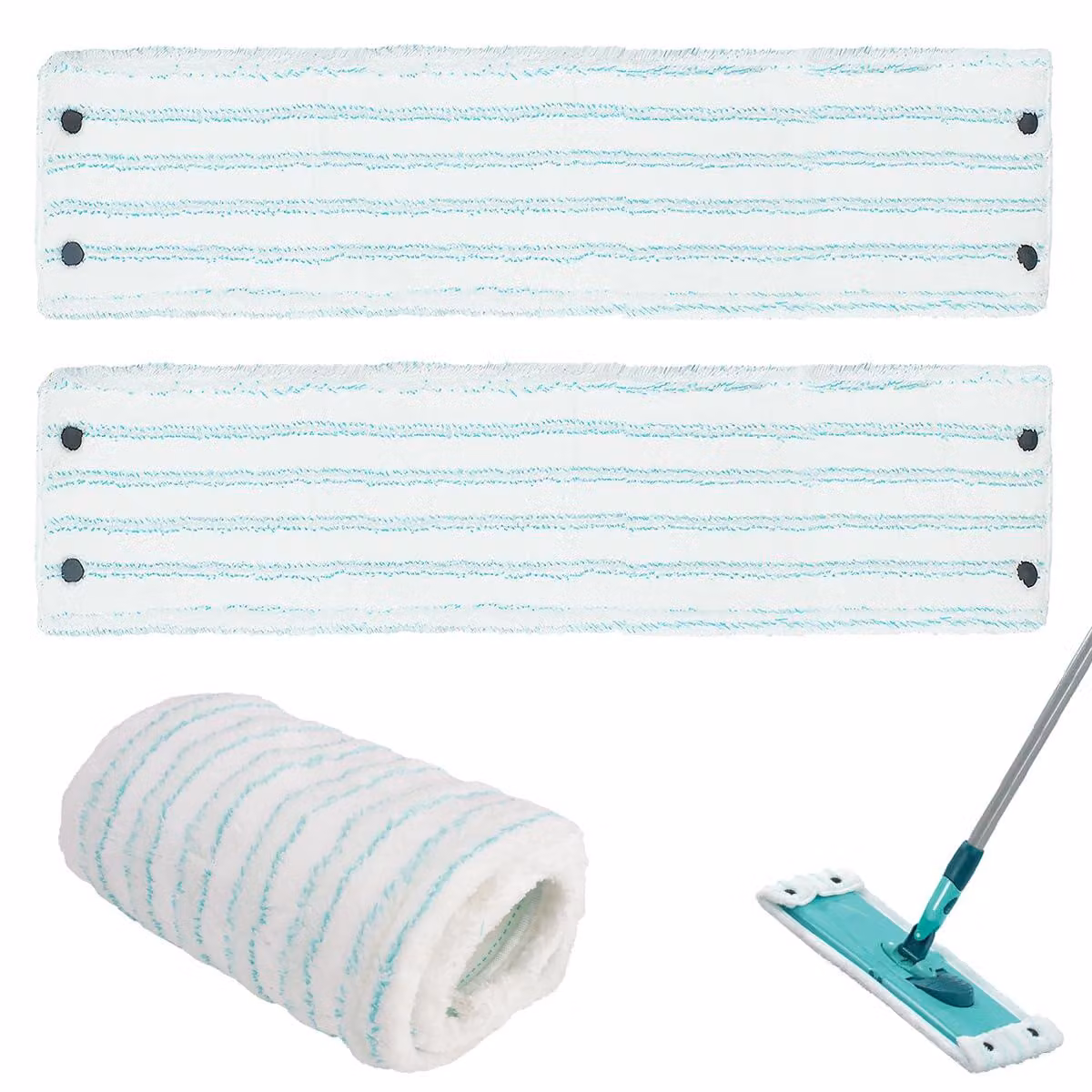 2 panni in microfibra di ricambio, 48 cm, compatibili con i prodotti Leifheit