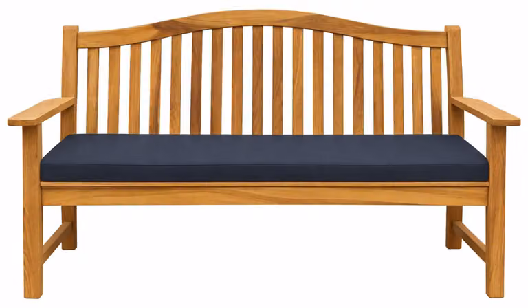 Panca in teak Catania 150cm in legno massiccio resistente alle intemperie + cuscino di seduta nero