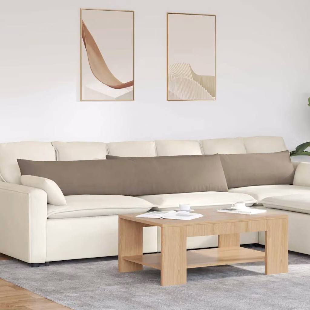 Set di 2 cuscini da divano vidaXL in tessuto con fodera rimovibile, L 200 cm x P 40 cm
