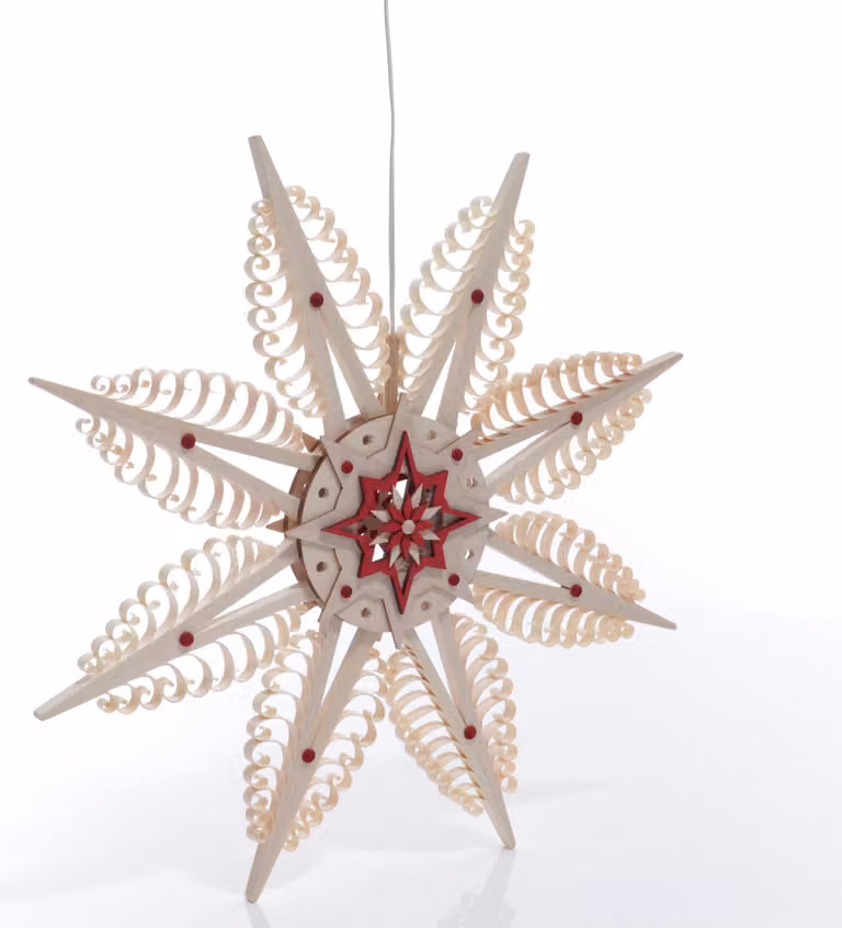 Decorazione per finestra a forma di stella spagnola con illuminazione a LED, colore rosso, diametro di circa 35 cm, NUOVA