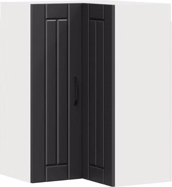 Pensile da cucina angolare LUCCA Nero con ante a battente e ripiani interni L/P/H: 57 x 57 x 80 cm – 1