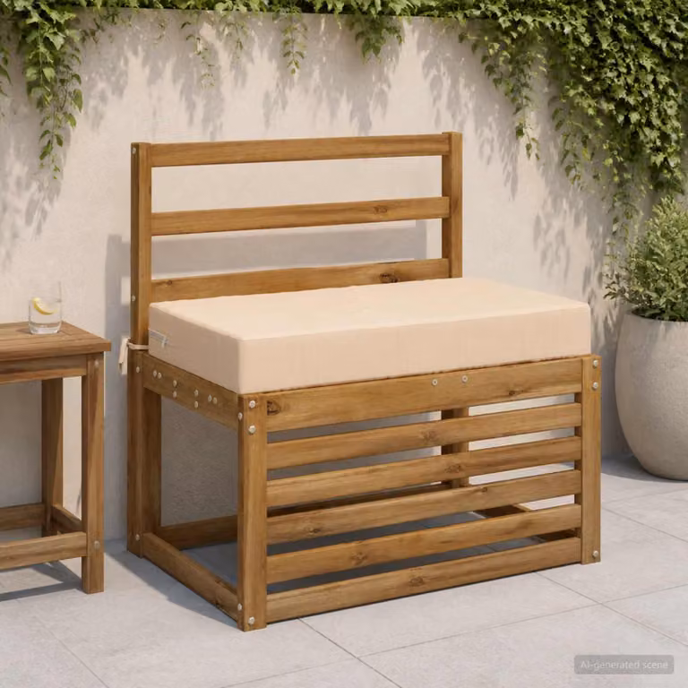 Cuscino per la seduta vidaXL SOEST in poliestere beige con rivestimento lavabile e resistente ai raggi UV