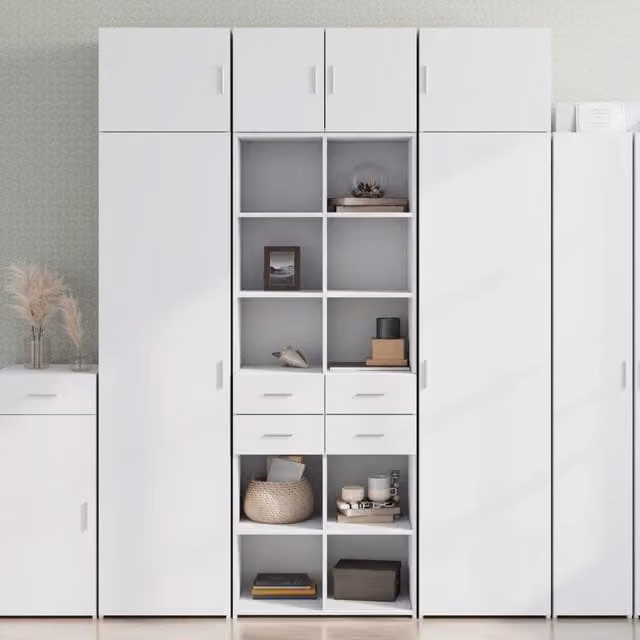 Credenza Bianca 70x42,5x185 cm in Legno Multistrato 3281462