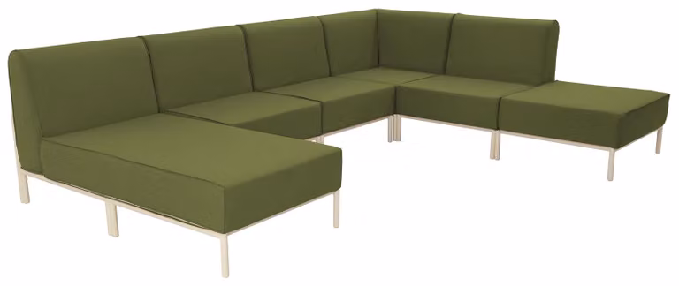 Set modulare di mobili da giardino bassi 6 posti verde kaki - Oviala Patio