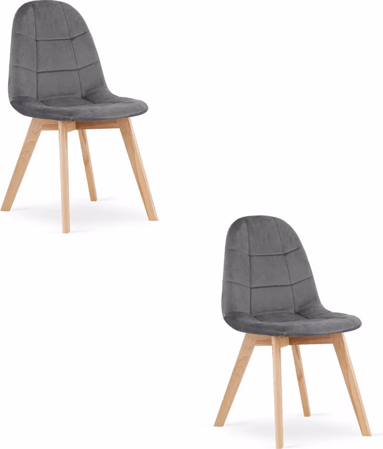 Sedia BORA - velluto grigio scuro x 2