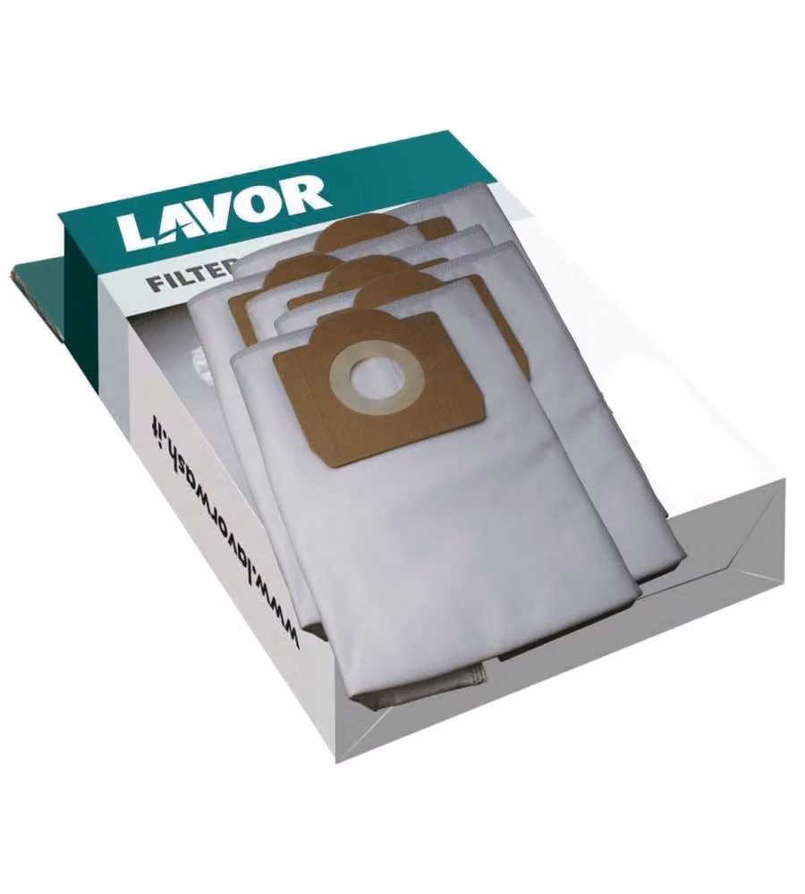 Lavor Set 5 Sacchetti Raccoglitori in Carta per Aspiratori Bianco