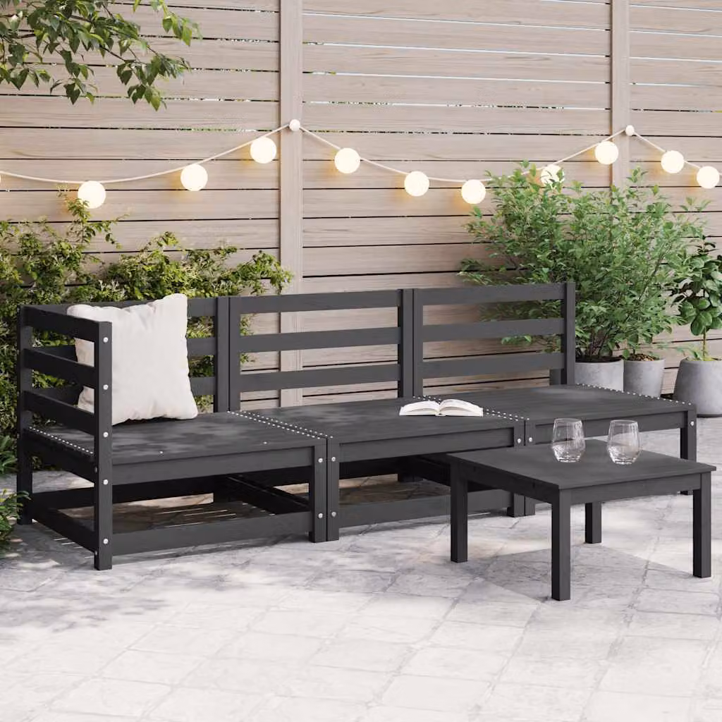 Maison Exclusive - Set da giardino 3 pezzi grigio in legno massello di pino