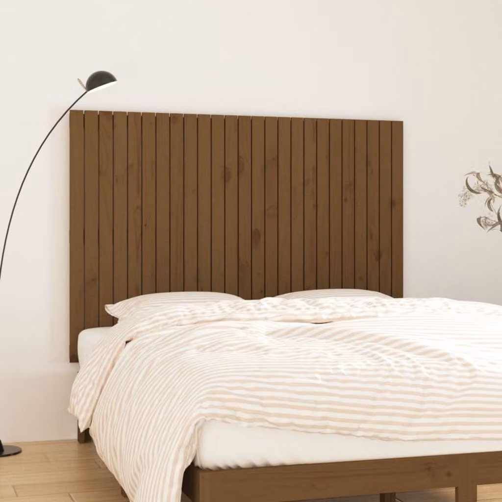 Testiera da parete vidaXL in legno massello di pino, colore marrone, L: 159,5 cm, P: 3 cm, H: 110 cm