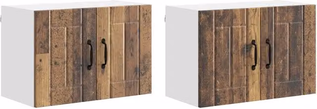 Set di 2 pensili da cucina LUCCA DESIGN IN in legno marrone con ante a battente e ripiani interni L/P/H: 60 x 31 x 40 cm