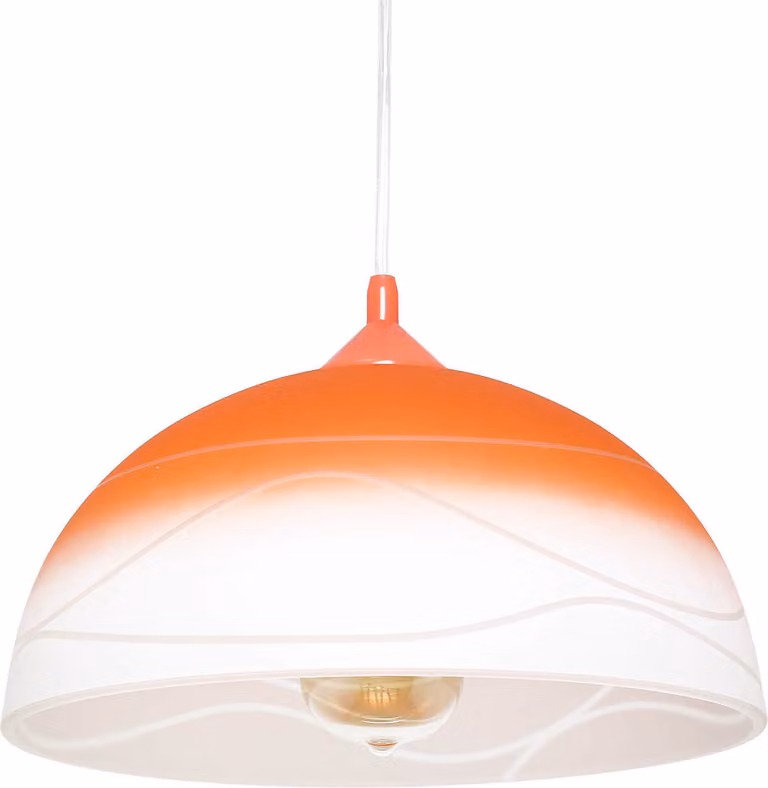 Lampada da cucina in vetro bianco arancio design retrò luce a sospensione tavolo da pranzo