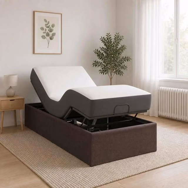 Telaio Letto Elettrico Regolabile Marrone 200 x 90 x 33,5 cm 42037291