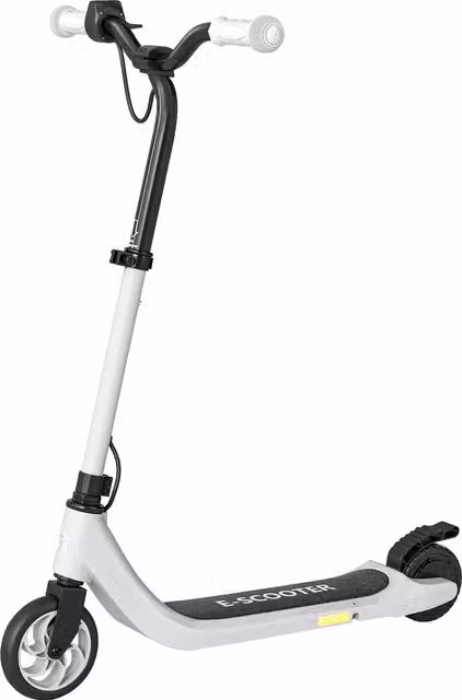 Monopattino Elettrico HOMCOM per bambini dai 6 anni con telaio in acciaio, autonomia 6 km, Nero e Bianco, L: 76 cm, P: 53 cm, H: 95 cm – 1