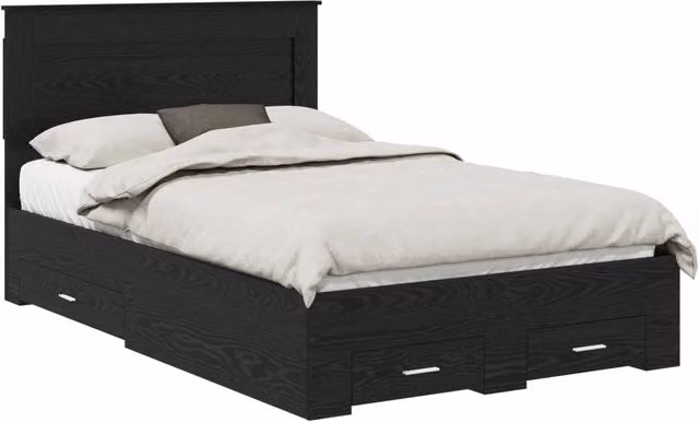 Letto matrimoniale | Letto per adulti | Struttura del letto Rovere Nero 120 x 190 cm Legno multistrato