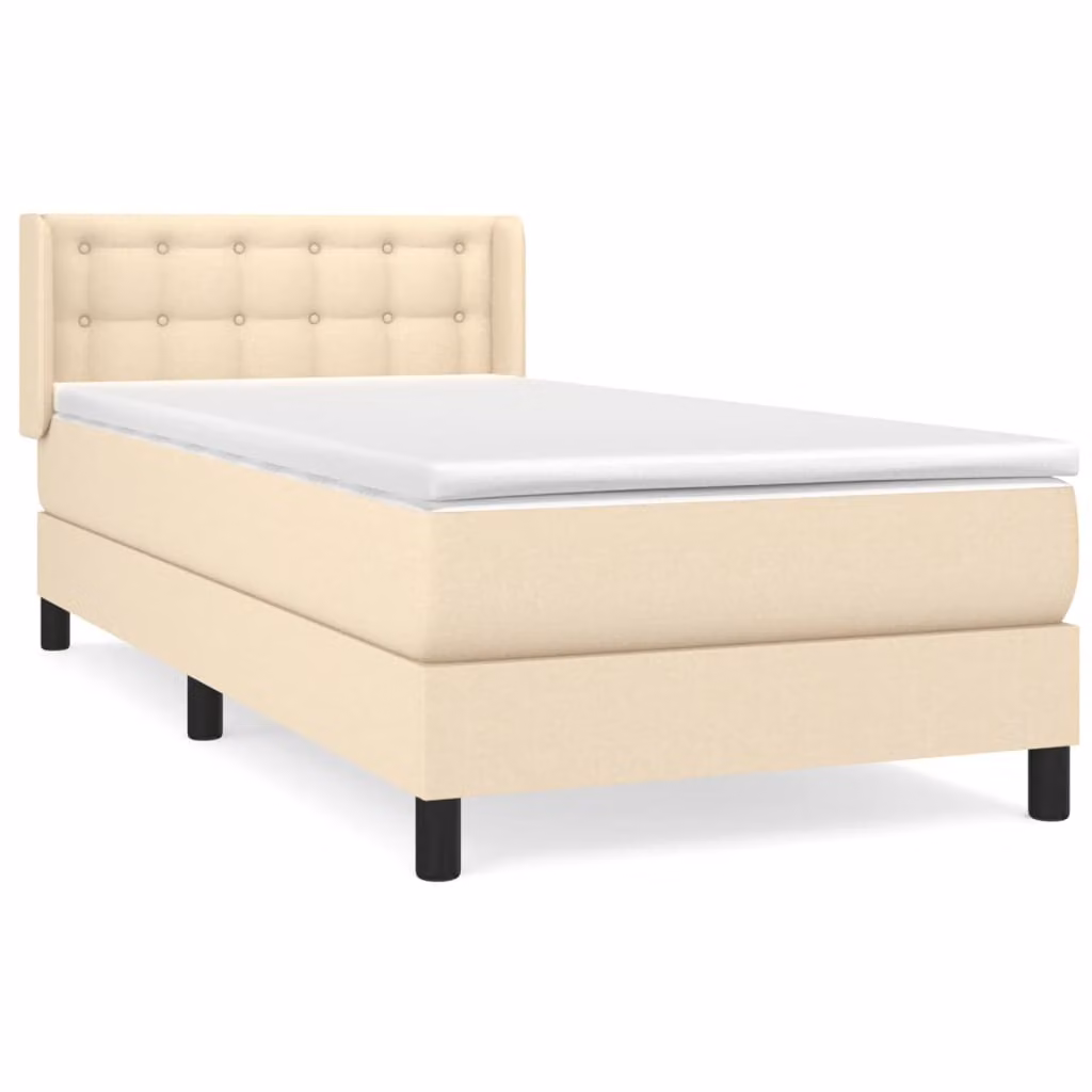 Giroletto a Molle con Materasso Crema 80x200 cm inTessuto