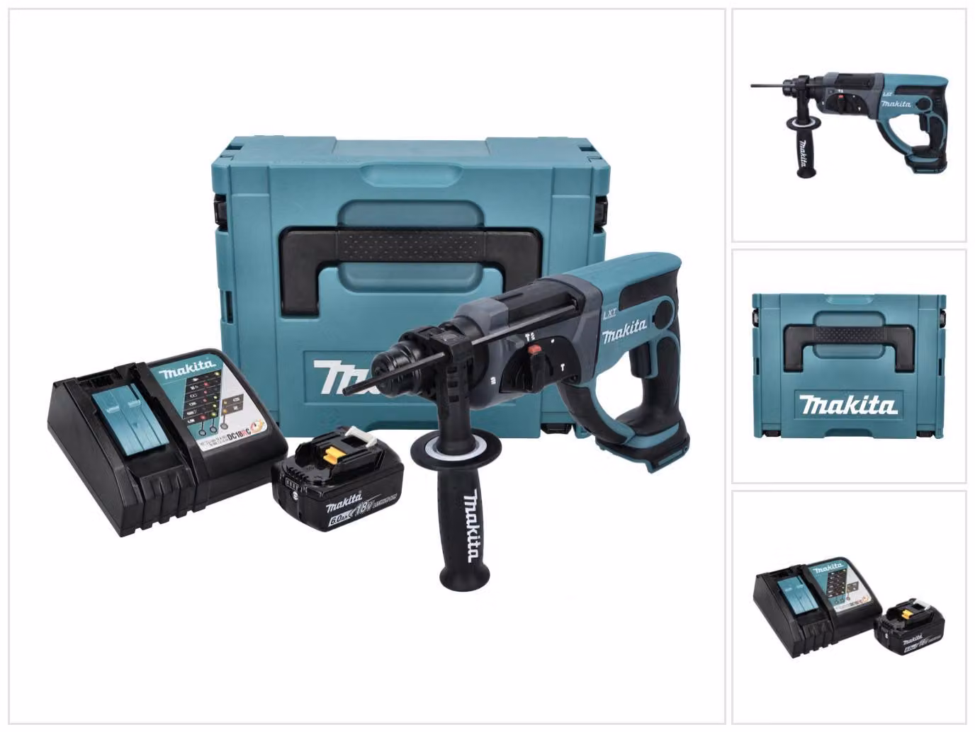 Makita DHR 202 RG1J 18 V 2,0 J SDS Plus + 1x batteria 6,0 Ah + caricabatterie + Makpac