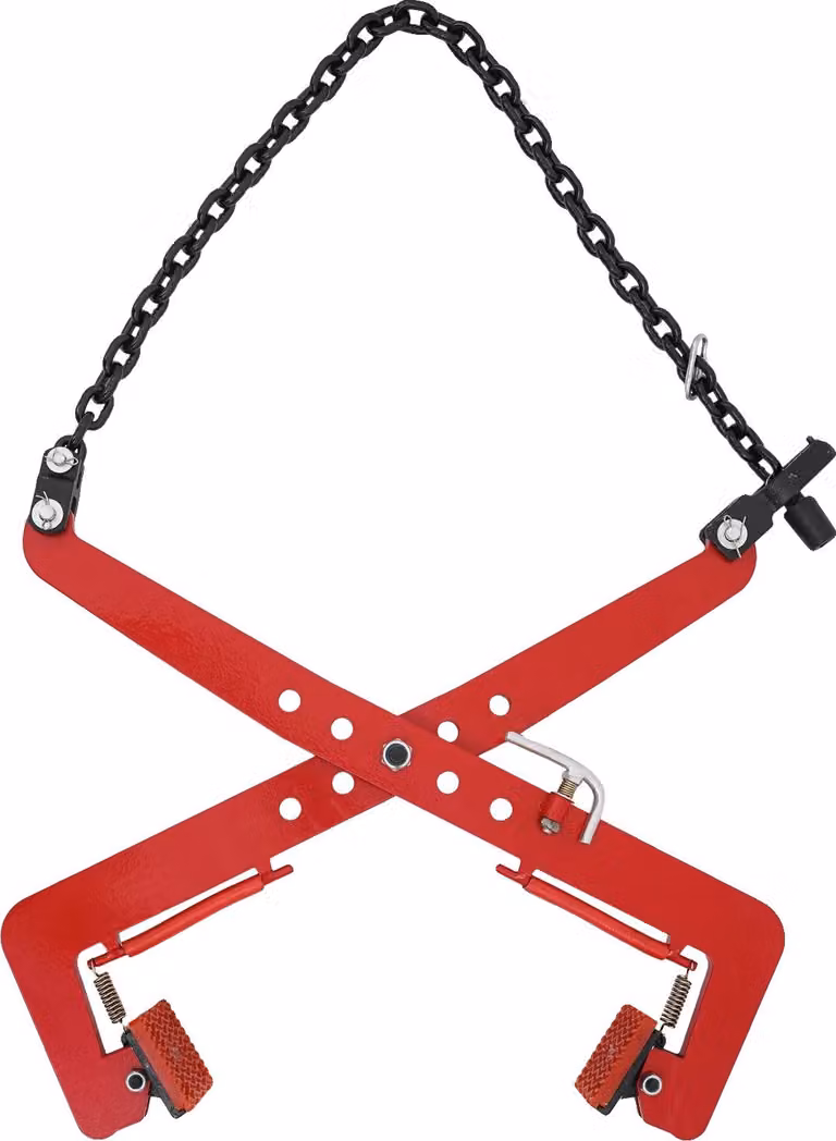 Morsetto di sollevamento, portata 500 kg, apertura ganasce regolabile, rosso