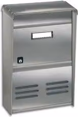 Cassetta postale con tettuccio DUBLO in acciaio inox color argento L 26 cm, P 12 cm, H 37,5 cm