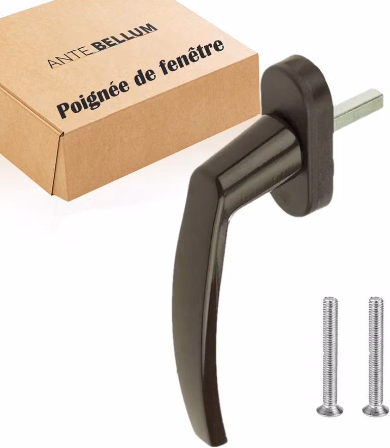 Maniglia per finestra in alluminio marrone, 35 mm, 1 pezzo, per finestre e porte