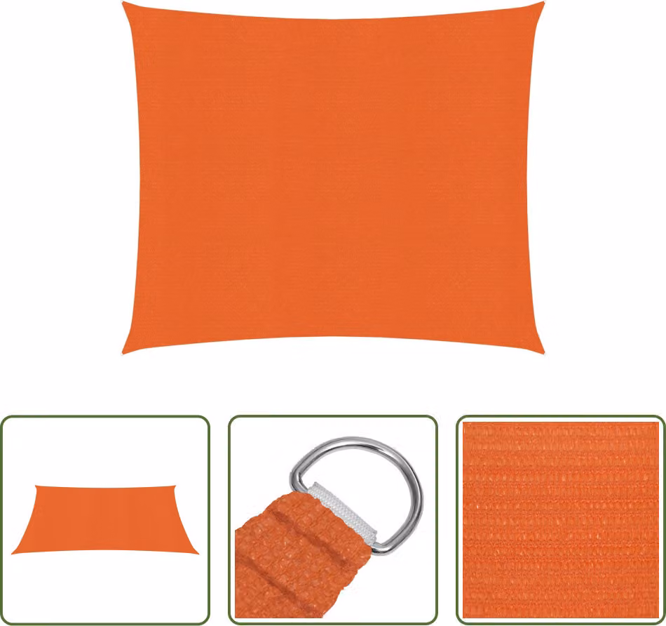The Living Store Tenda da sole 160 g/m² Arancione 2x2,5 m HDPE