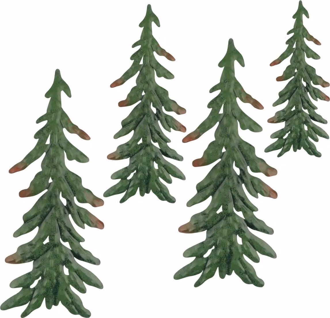 Decorazione natalizia alberi di Natale in metallo appesi 4pcs verde