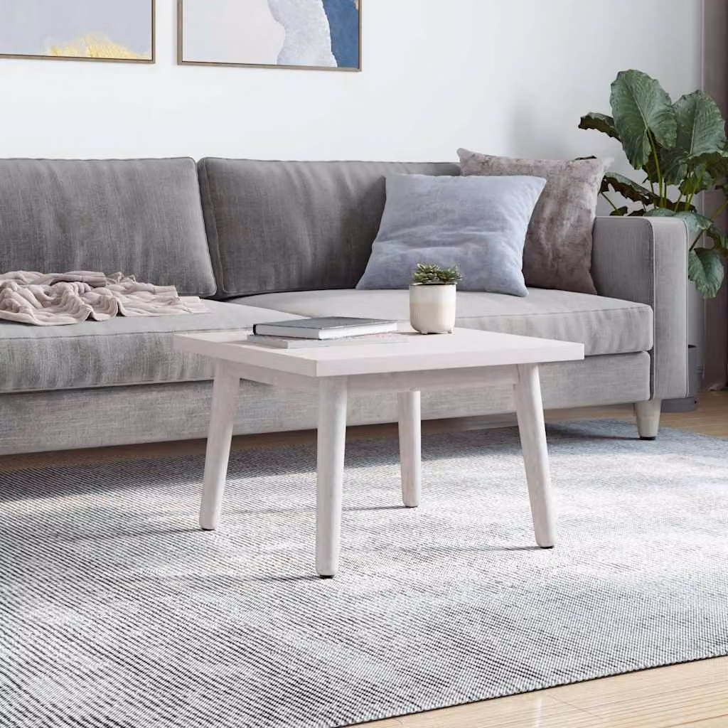 vidaXL Piano Tavolo Bianco 60x60x2,5cm Legno Massello di Pino Quadrato