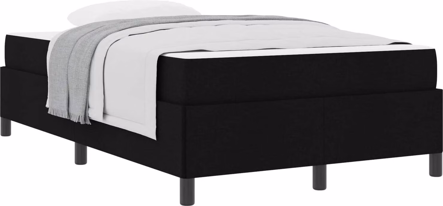 Letto a molle Nero 120 x 190 cm Tessuto
