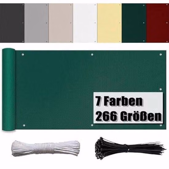 Schermo protettivo per balcone, resistente agli agenti atmosferici, telo oscurante con protezione UV, color verde scuro, dimensioni 1,20 x 1,00 m