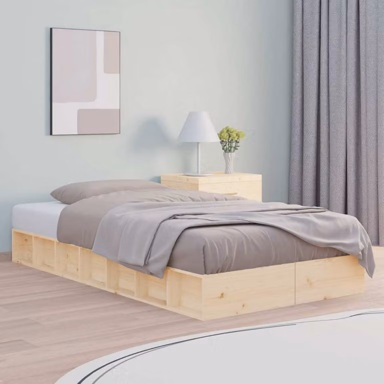 Giroletto vidaXL in legno massello di pino color marrone e beige, L/P/H: 100 x 200 x 118 cm