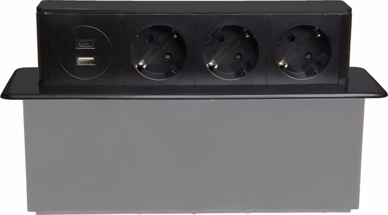 Presa di corrente per mobili con 3x 230V Schuko 1x USB-A 1x USB-C W-72015
