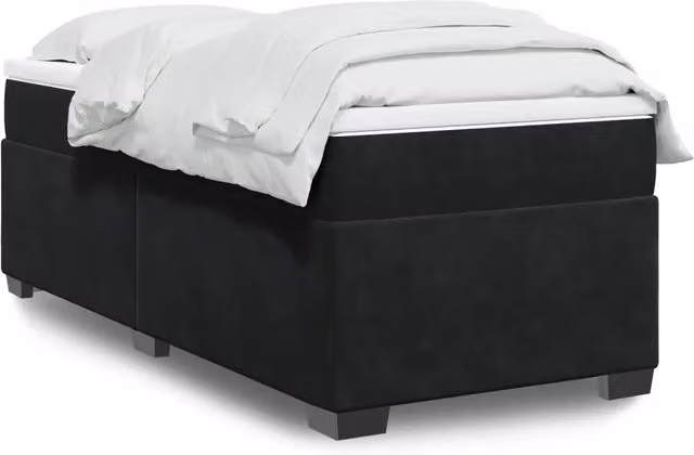 Giroletto a Molle con Materasso Nero 100x200 cm in Velluto 3285265