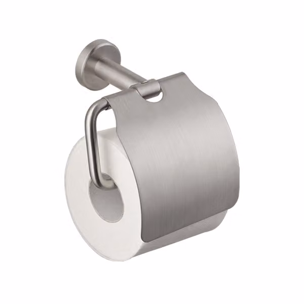 Porta rotolo a muro con coperchio acciaio inox Vema TIBER STEEL V17355 Satinato