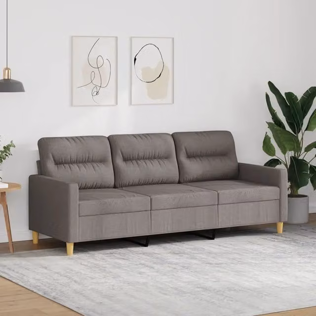 Divano letto moderno vidaXL in tessuto beige e grigio con struttura in metallo per il tuo soggiorno L: 198 cm, P: 80 cm, H: 77 cm