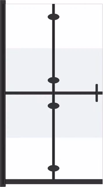 Parete per Doccia Walk-in Pieghevole DESIGN IN in Vetro ESG Opaco Nero L: 70 cm, H: 190 cm CFW4695904