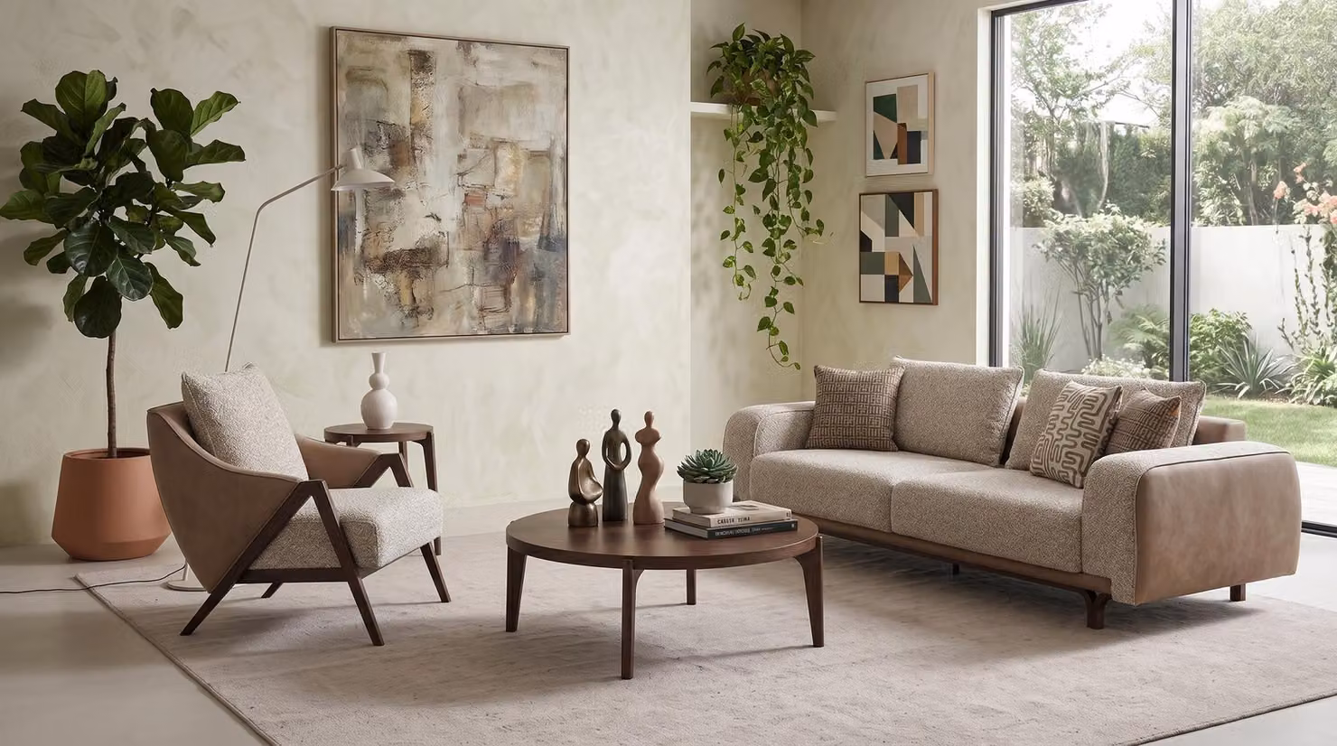 Wohnzimmer Set Sofa Sessel Modern Grau Weich Hochwertig Fein