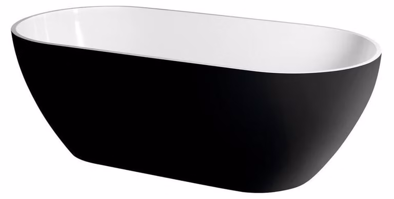 Vasca da bagno autoportante REDUTA 170 x 80 x 46 cm, nero/bianco