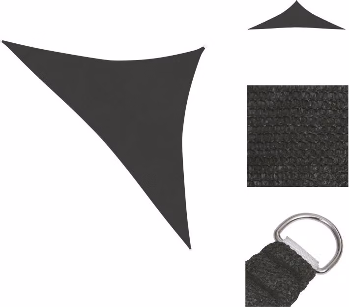 vidaXL Tenda da sole 160 g/m² antracite 3,5x3,5x4,9 m HDPE - Ombrelloni e tende da sole