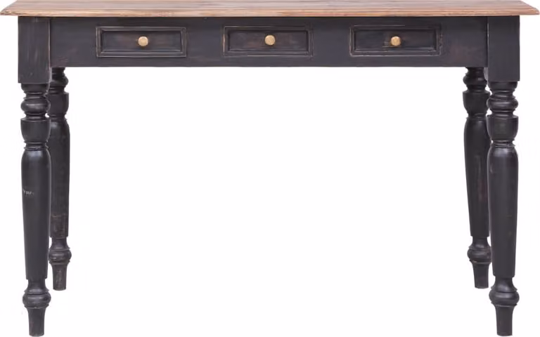 Scrivania con 3 Cassetti 117x57x75 cm Legno Massello di Mogano