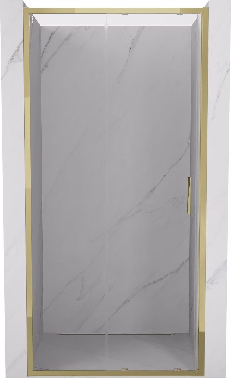 Mexen Exo porte doccia scorrevoli 90 cm, trasparenti, dorate - 8151-090-000-50-00