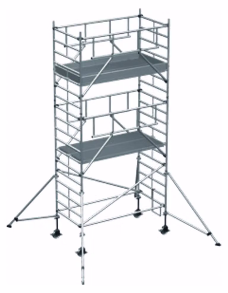 Ponteggio mobile Zarges MultiTower S-PLUS 2T con bracci, doppia larghezza della piattaforma 1,80 m, lunghezza della piattaforma 6,45 m AH
